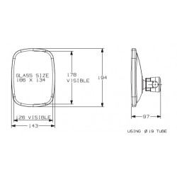 Oglinda retrovizoare laterala universala cu prindere pe bare cu diametre intre 10 si 22 mm Oglinda retrovizoare laterala universala cu prindere pe bare cu diametre intre 10 si 22 mm